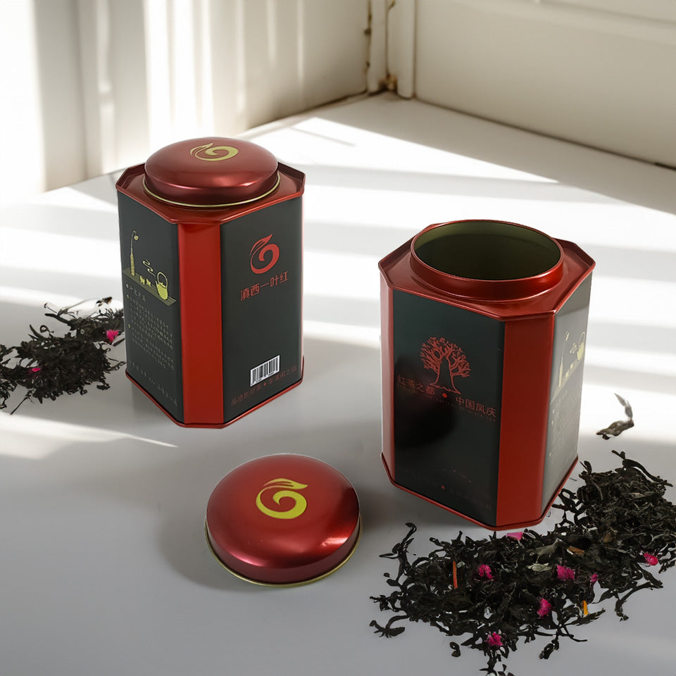 Dongguan Jinyuanbao wholesale octagon metal tin container for tea